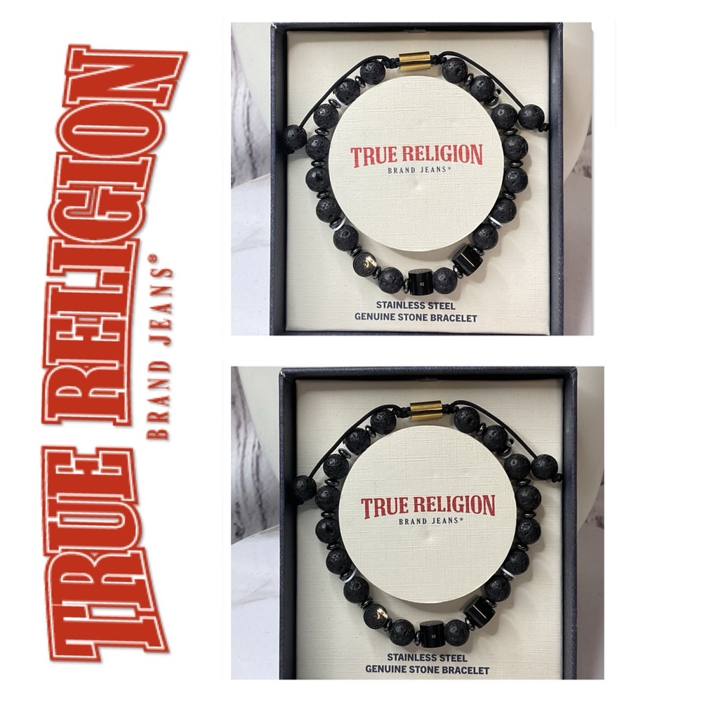 🐘🐘💓 True Religion Genuine Black Stone Beaded Bracelet